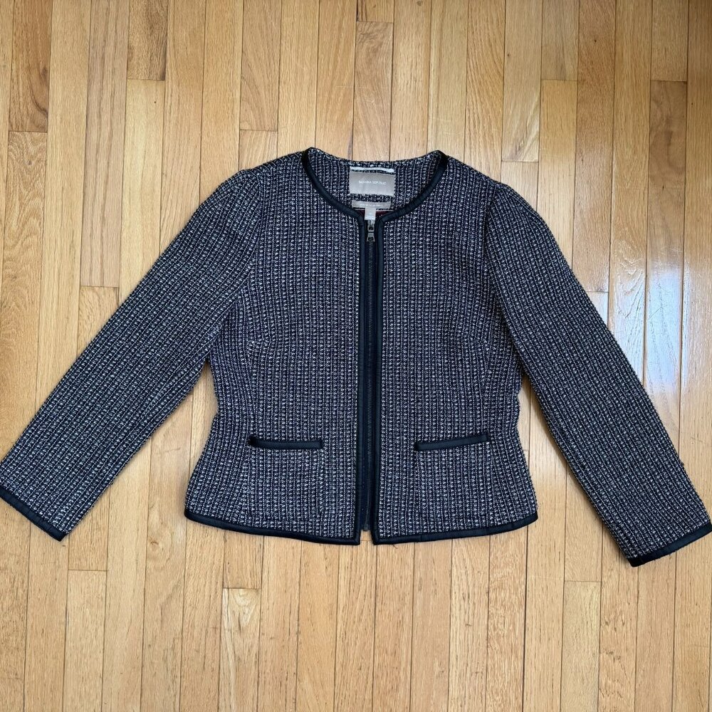 Banana Republic Tweed Zip Jacket, Size 12, Italian Fabric